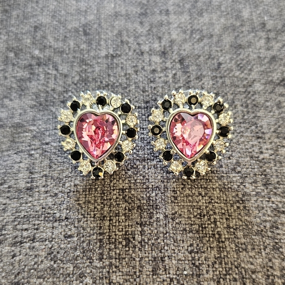 Pink heart earings - Picture 1 of 4